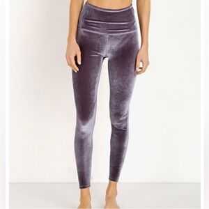 EUC Beyond Yoga Velvet Motion High Waisted Midi Leggings Deep Amethyst